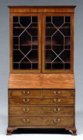 George III mahogany desk and bookcase  9172a
