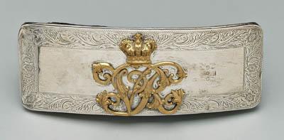 English silver officer s belt pouch  9179b