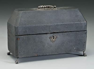 Queen Anne shagreen footed box, rectangular