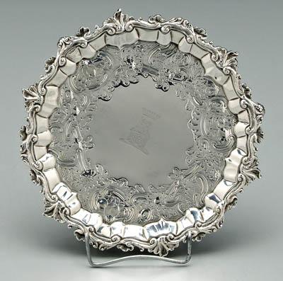 George III English silver salver  9181a