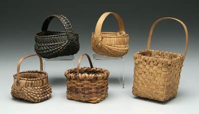 Five miniature baskets oak split 914a7
