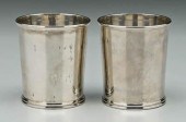 Two coin silver mint julep cups: both
