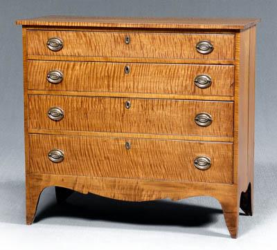 Federal tiger maple chest, highly figured