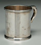 Charleston coin silver mug, round with