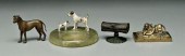 Four miniature bronzes dog old 91b36