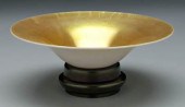 Steuben flared bowl and base gold 9186d