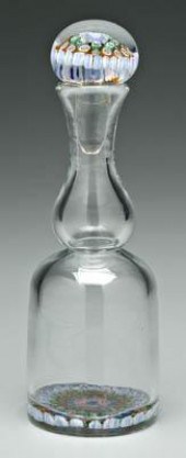 Blown glass paperweight bottle, mushroom