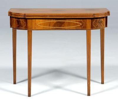American Federal inlaid games table, mahogany
