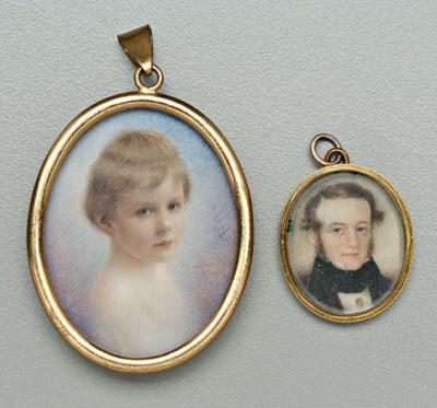 Two miniature portraits one of 91974