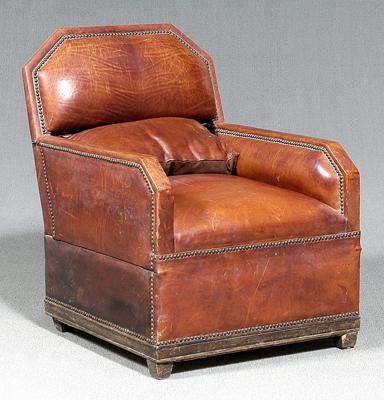 Art Deco club chair leather upholstered 91dc3
