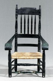 Southern black painted great chair,