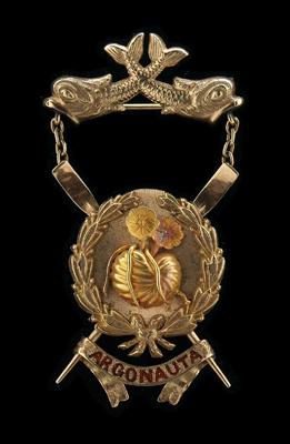 1870 gold rowing brooch medallion 91eca