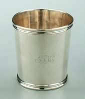Coin silver julep cup, round, tapering
