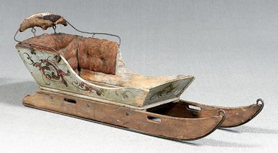 Painted wooden sled iron runners  91fd0