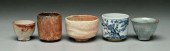Five pottery tea bowls three Japanese  91ca0