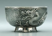 Chinese export silver bowl round 91d4b