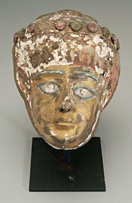 Egyptian Cartonnage mummy mask, gesso with