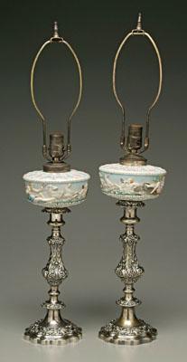 Two silver plated candlesticks  9218d