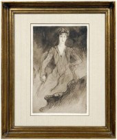 Edgar Chahine etching (French, 1874-1947),