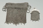 Two mesh purses: one draw style, jagged