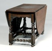 Oak gate leg table, William and Mary
