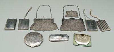 Ten silver cases purses four 9228f
