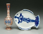 Two pieces Japanese porcelain: Fukagawa