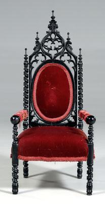 Gothic Revival open armchair elaborate 9207f