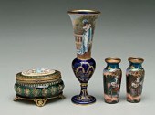 Four French enameled dresser pieces,