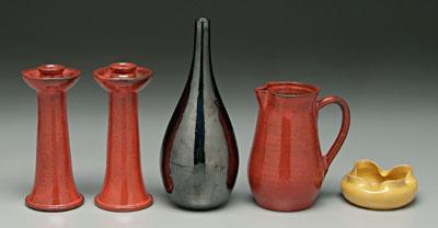 Five pieces Cole pottery pitcher  920e0