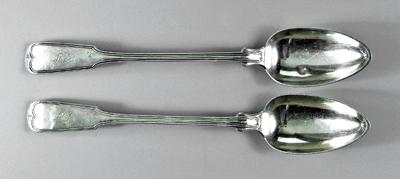 Two Charleston sterling rice spoons  9261b
