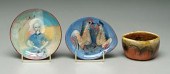Three pieces Polia Pillin pottery: saucer,