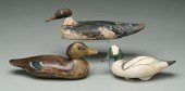 Three duck decoys: one probably a blue