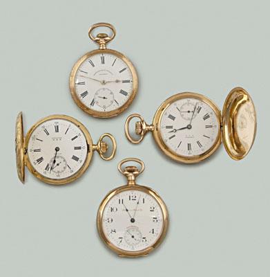 Four gold pocket watches 18 kt  92421