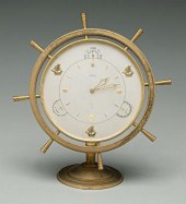 Angelus brass barometer, shaped as ships