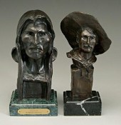 Two bronzes after Remington: portrait