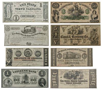 Confederate state currency collection  9250d