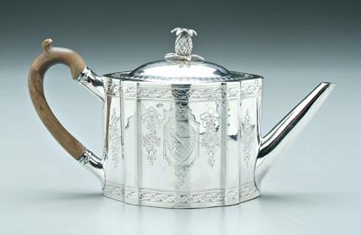 George III English silver teapot  9295a