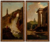 Pair paintings classical scenes  9298c