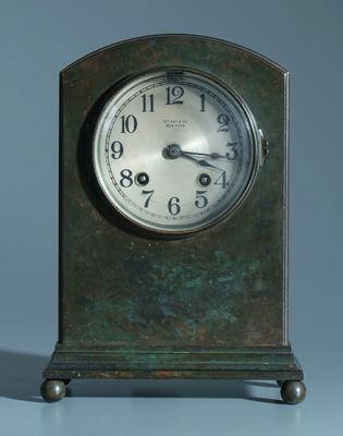 Tiffany bronze shelf clock arched 9299c