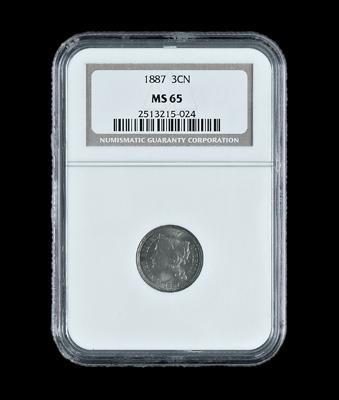 U S 1887 3 cent piece Gem BU  929a4
