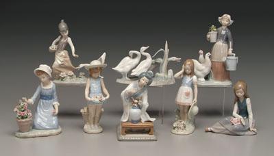Eight Lladro figurines girl in 92a00