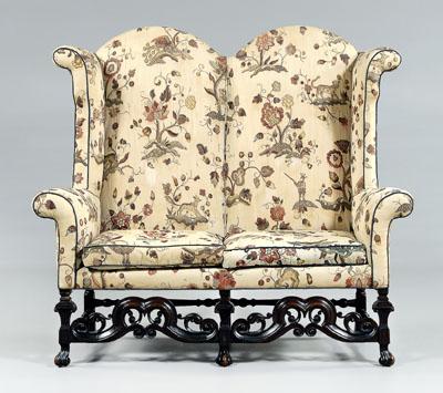 William and Mary upholstered settee  92a11