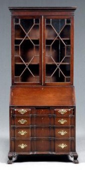 Chippendale style secretary bookcase,