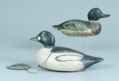 Two duck decoys: green wing teal, bottom