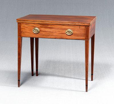 Federal inlaid mahogany games table, cherry