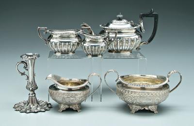 Six pieces English silver hollowware  9294d