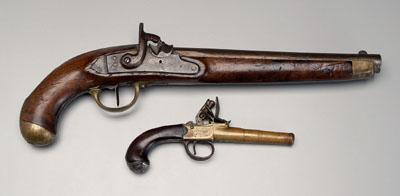 Two early pistols flintlock boot 92d76