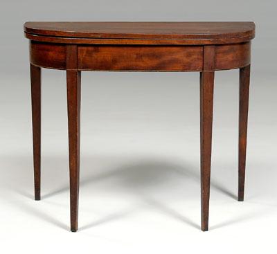 Federal inlaid mahogany games table, double