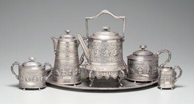 Raj period English silver tea service  92df3